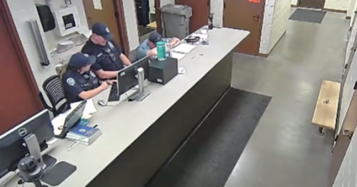 Video shows police officers laughing at footage of arrest in which they allegedly injured 73-year-old woman with dementia – CBS News
